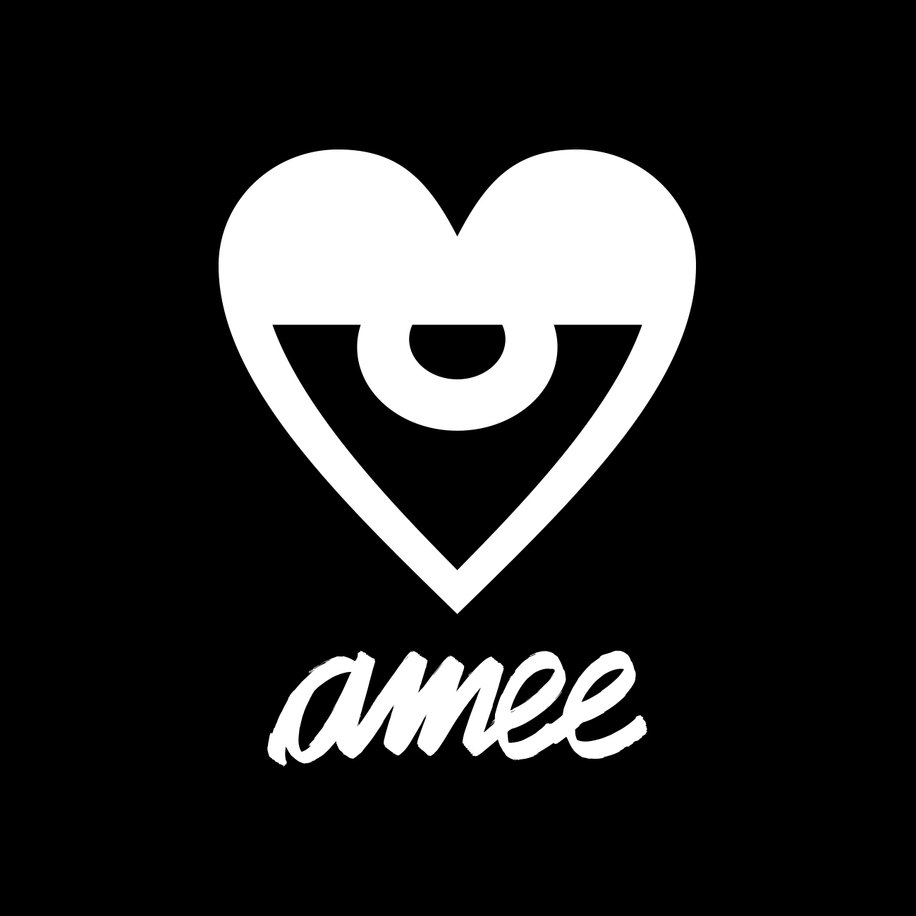  Logo da Amee Skate Arte. Coração com o olho